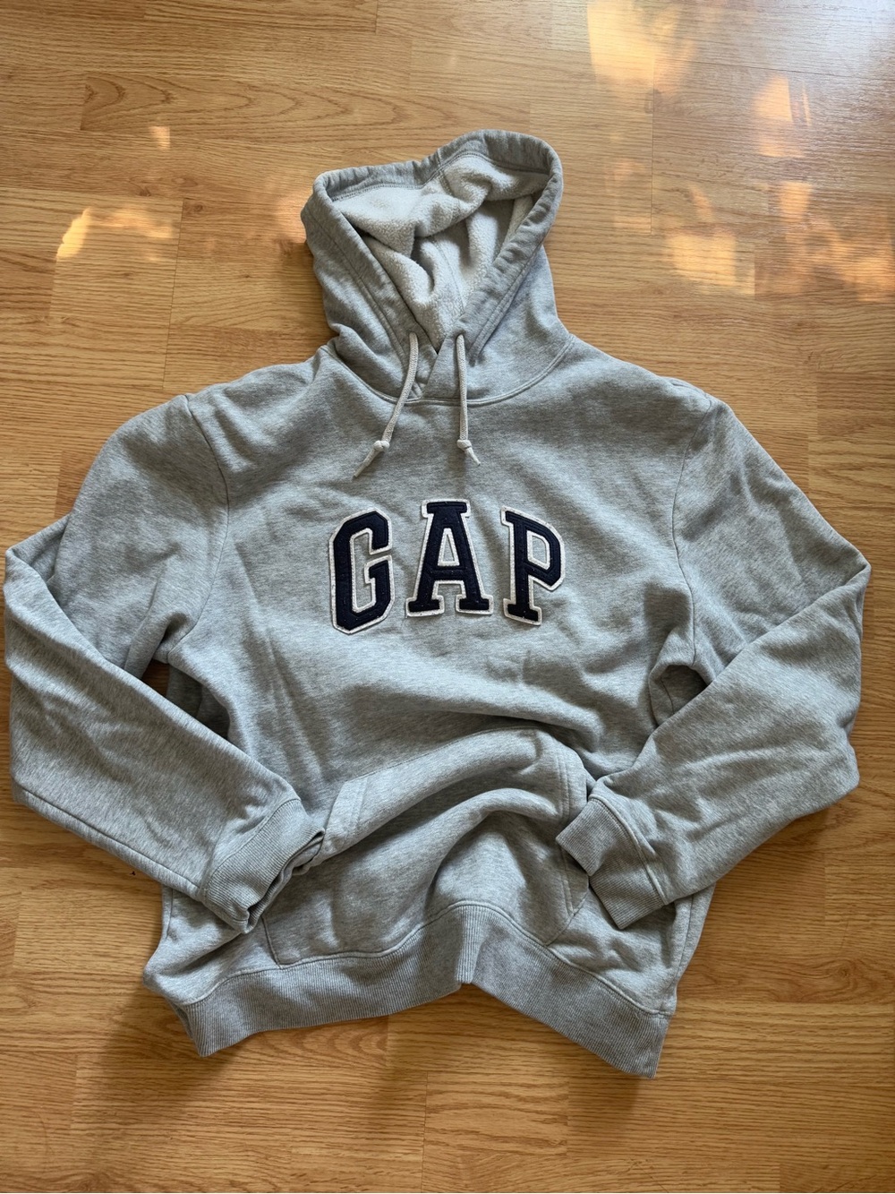 GAP Classic Arch Logo Pullover Hoodie Heather Grey Size Large